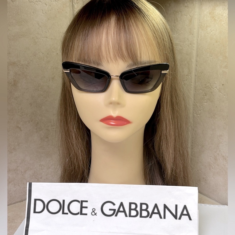 New Dolce&Gabbana Black/Gold Cat Eye Sunglasses DG4378 3246/8G